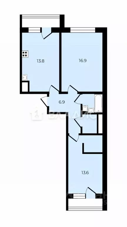2-к кв. Владимирская область, Владимир ул. Нижняя Дуброва, 9 (56.4 м) - Фото 2