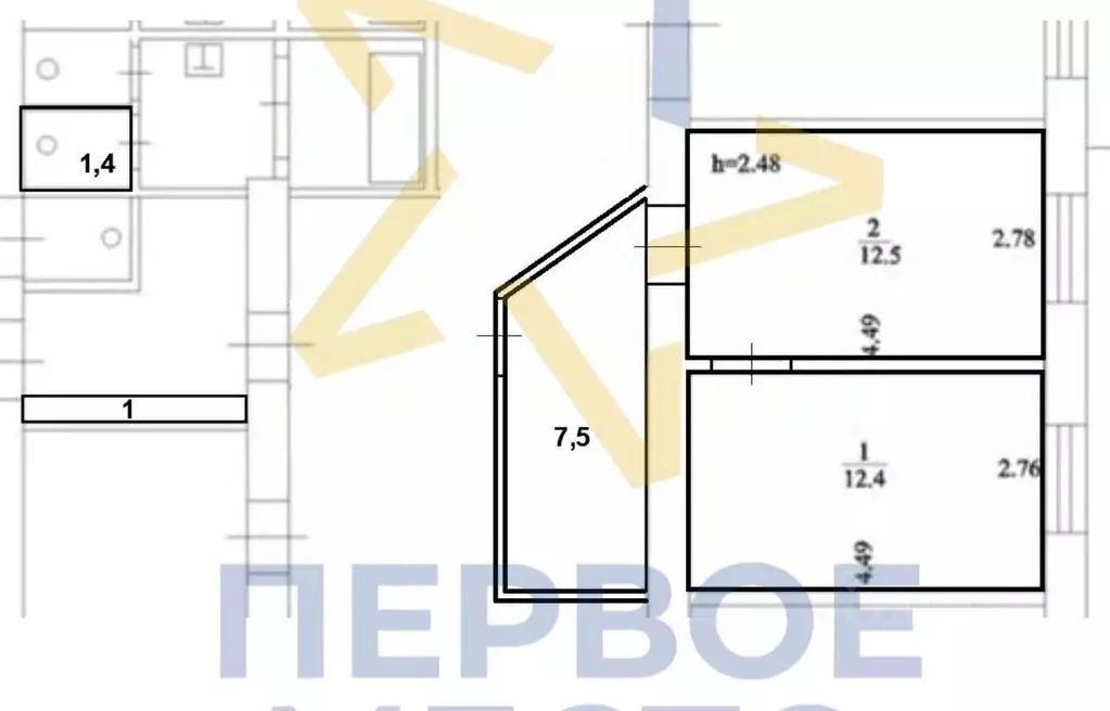 2-к кв. Башкортостан, Благовещенск ул. Братьев Кадомцевых, 5/3 (32.4 ... - Фото 2