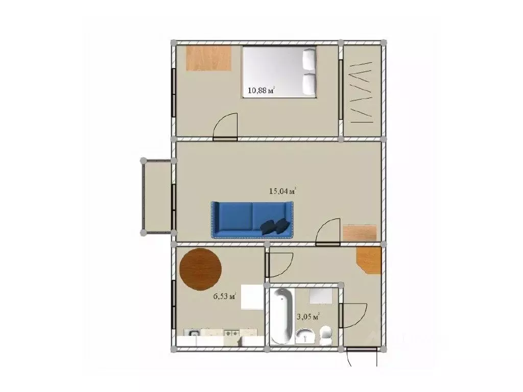 2-к кв. Санкт-Петербург ул. Замшина, 9 (45.2 м) - Фото 2