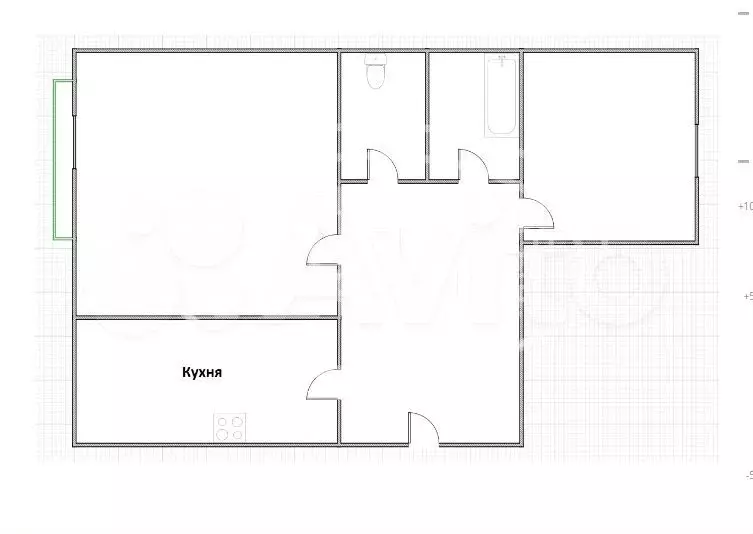 2-к. квартира, 47,5 м, 1/5 эт. - Фото 0