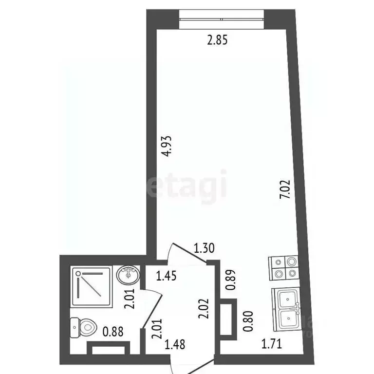 Студия Ленинградская область, Мурино Всеволожский район, просп. ... - Фото 1