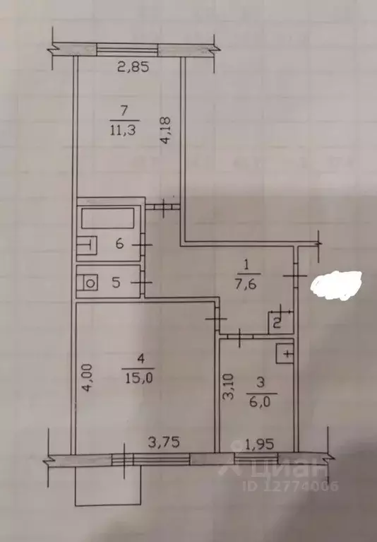 2-к кв. Татарстан, Набережные Челны ул. Академика Рубаненко, 5 (43.7 ... - Фото 2