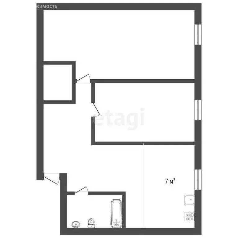 2-комнатная квартира: Ишим, Казанская улица, 36 (42.4 м) - Фото 0