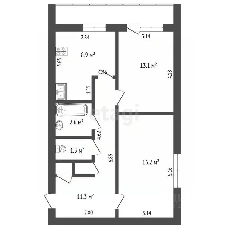 2-к кв. Московская область, Коломна городской округ, д. Емельяновка ... - Фото 1