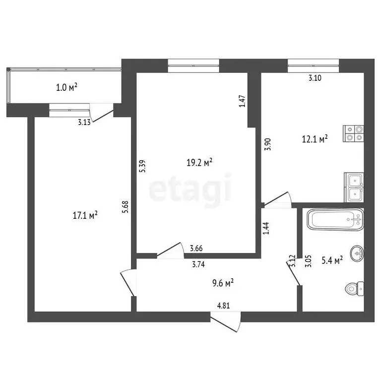 2-комнатная квартира: Пермь, улица Снайперов, 1А (64.1 м) - Фото 1