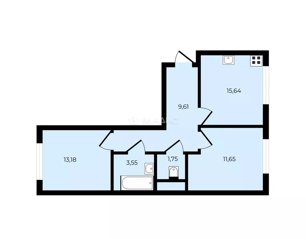 2-к кв. Санкт-Петербург Дальневосточный просп., 19к1 (59.0 м) - Фото 1