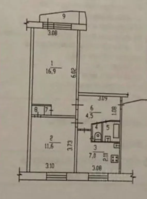 2-к кв. Московская область, Реутов Комсомольская ул., 23 (44.2 м) - Фото 2
