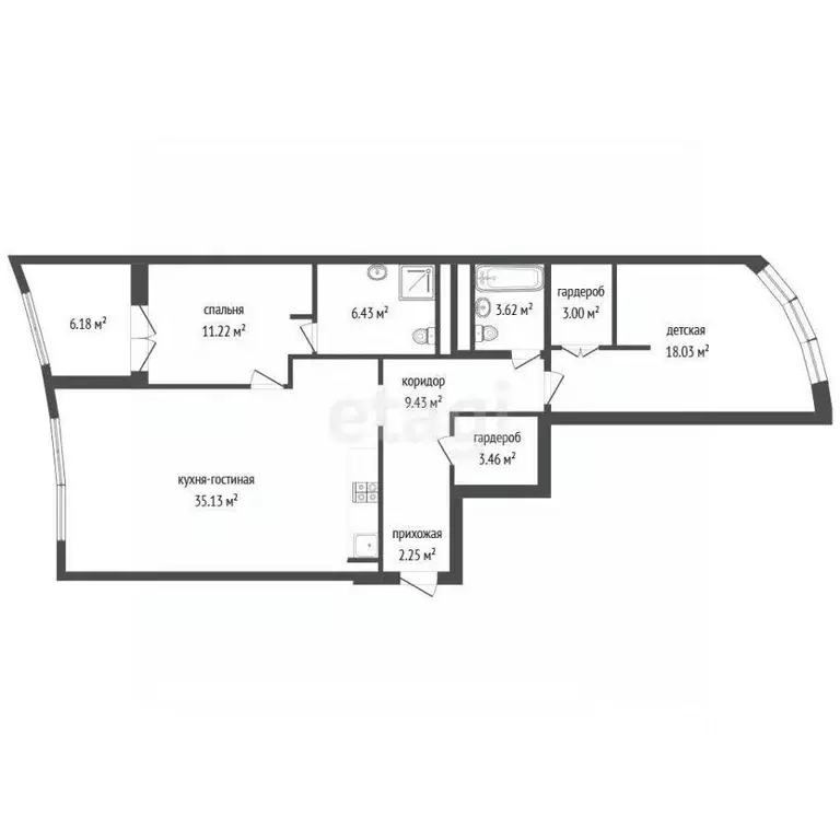 3-к кв. Ярославская область, Ярославль Приозерная ул., 5 (89.7 м) - Фото 2