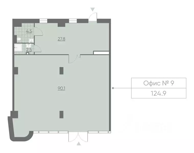Помещение свободного назначения в Москва Марк жилой комплекс, к2 (125 ... - Фото 1