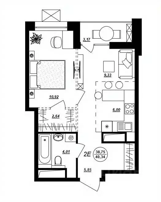2-к кв. Хабаровский край, Хабаровск ул. Демьяна Бедного (40.34 м) - Фото 1