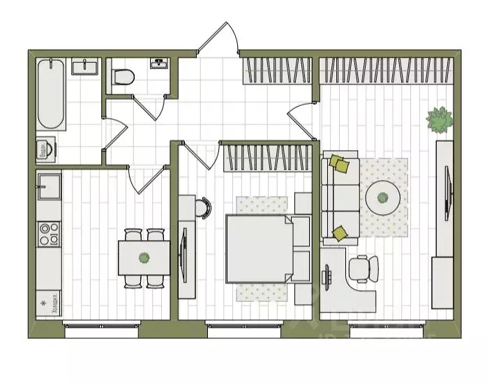 2-к кв. Кировская область, Киров ул. Чистопрудненская, 13А (56.9 м) - Фото 1