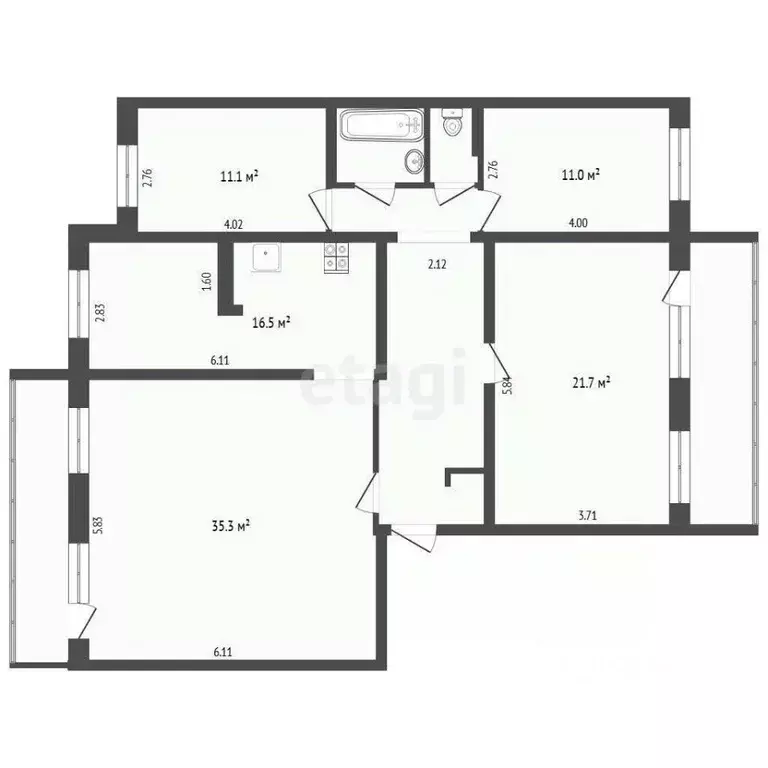 4-к кв. Тюменская область, Тюмень Фабричная ул., 1 (115.0 м) - Фото 0