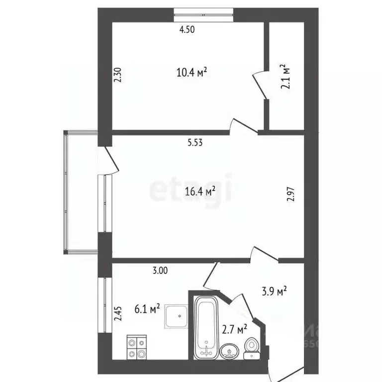 2-к кв. Севастополь ул. Героев Севастополя, 60 (42.7 м) - Фото 2
