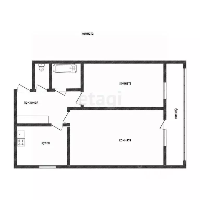 2-к кв. Курганская область, Курган ул. Черняховского, 16 (47.4 м) - Фото 2