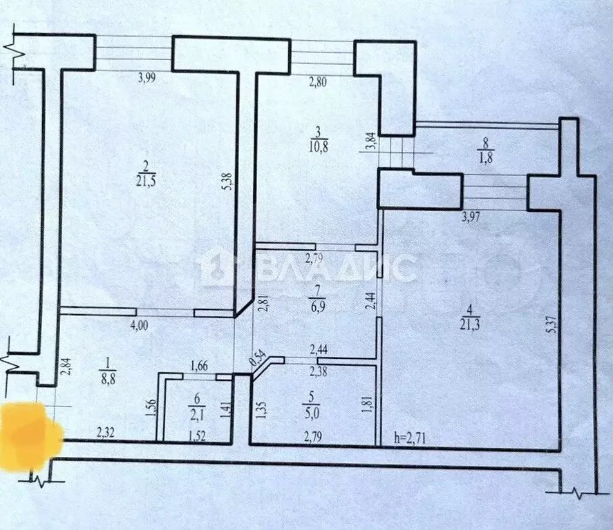 2-к. квартира, 76,4 м, 3/5 эт. - Фото 1