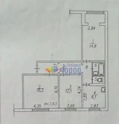 3-к кв. Кемеровская область, Новокузнецк Новобайдаевский мкр, ул. ... - Фото 1