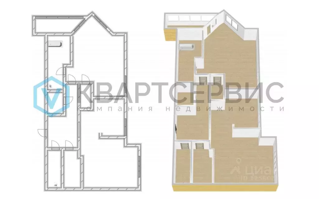 2-к кв. Омская область, Омск Старгород мкр, ул. Тютчева, 2 (102.6 м) - Фото 2