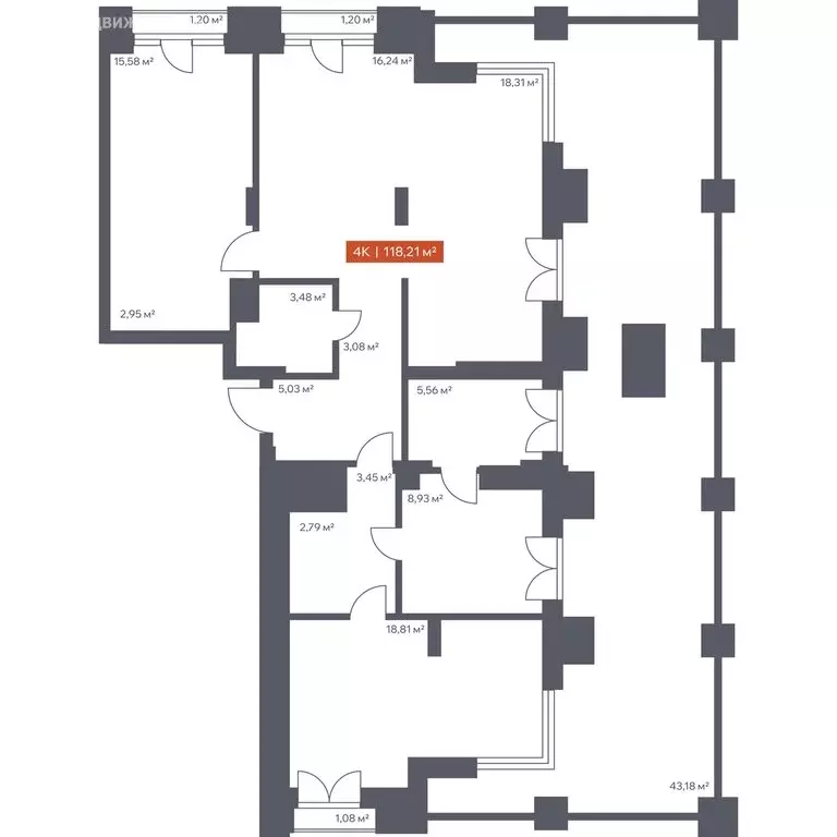 4-комнатная квартира: Томск, Красноармейская улица, 144 (118.21 м) - Фото 0