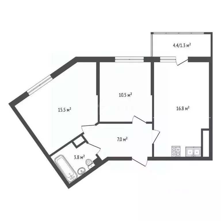 2-к кв. Краснодарский край, Новороссийск ул. Герцена, 3Ак1 (53.9 м) - Фото 2