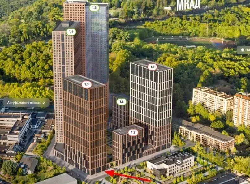 Помещение свободного назначения в Москва Полар жилой комплекс, 1.3 (68 ... - Фото 1