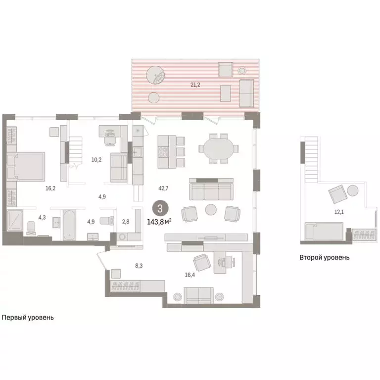 3-комнатная квартира: Тюмень, Краснооктябрьская улица, 4 (143.81 м) - Фото 2