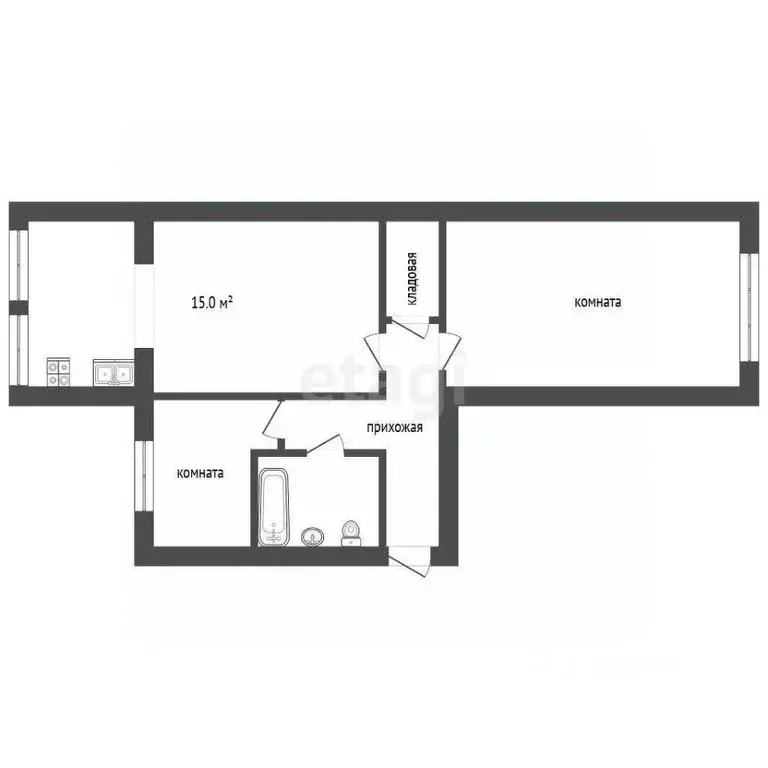 2-к кв. Вологодская область, Вологда ул. Герцена, 73 (58.5 м) - Фото 1