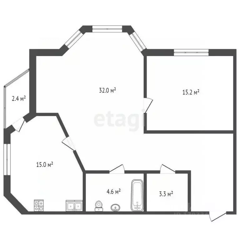 2-к кв. Тюменская область, Тюмень ул. Мельникайте, 94к1 (70.7 м) - Фото 1