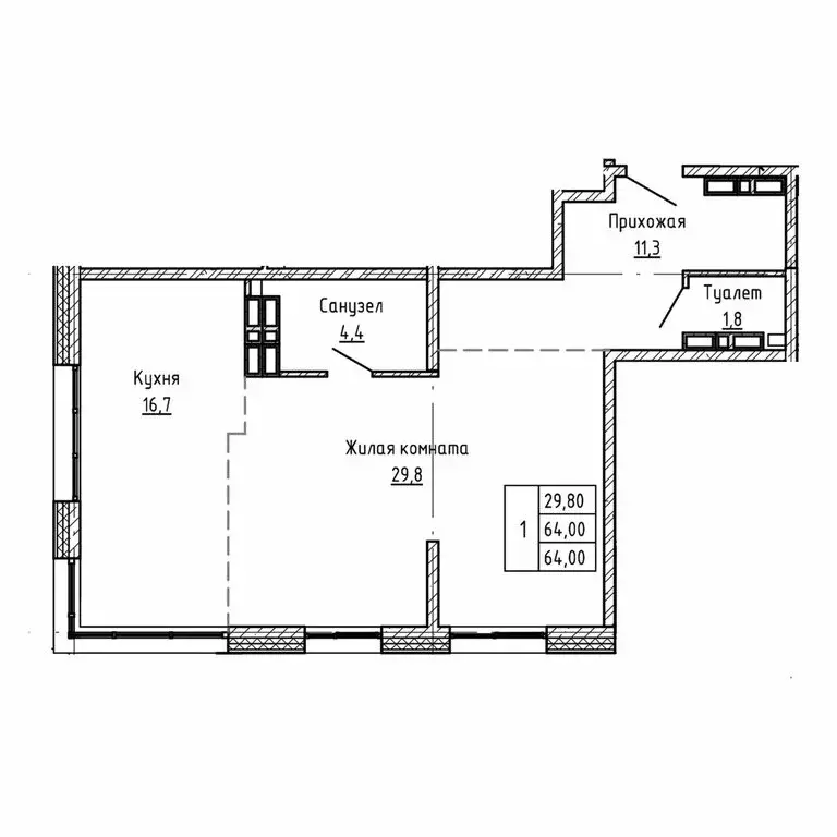 3-комнатная квартира: Владивосток, Днепровская улица, 25к5 (64 м) - Фото 1