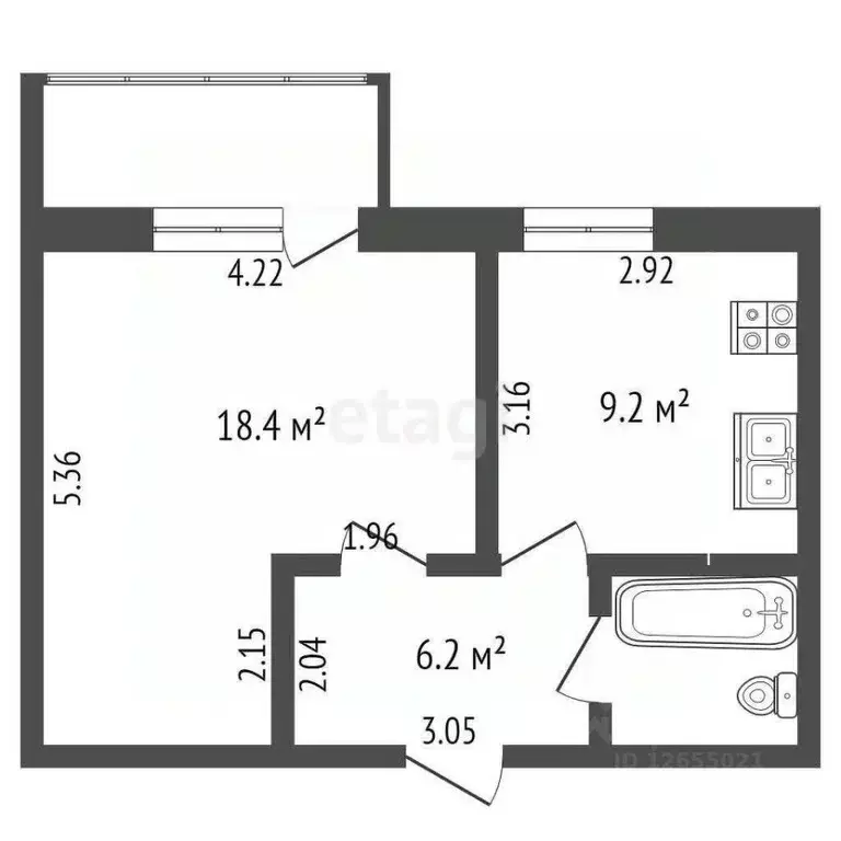 1-к кв. Костромская область, Кострома Давыдовский-2 мкр, 79 (37.3 м) - Фото 1