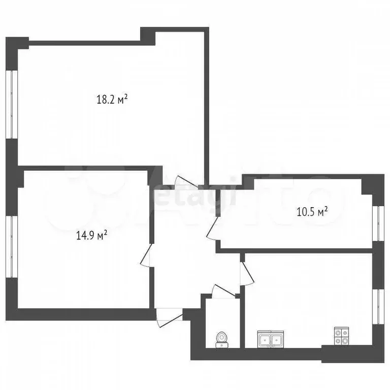 3-к. квартира, 61 м, 3/5 эт. - Фото 0