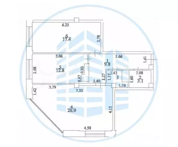 1-к. квартира, 72,3 м, 7/8 эт. - Фото 1