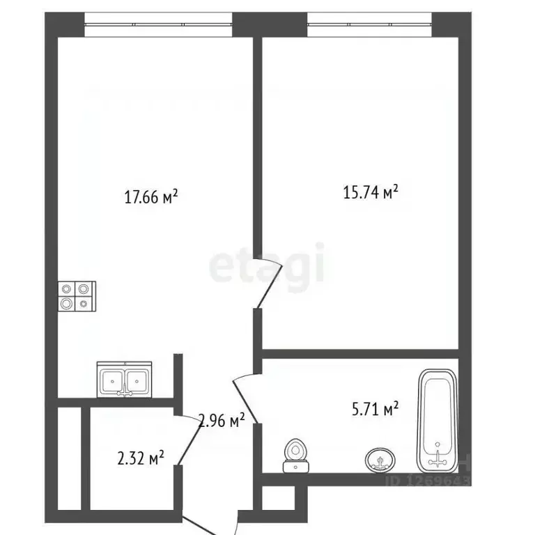 2-к кв. Москва пер. 1-й Котляковский, 4к4 (45.0 м) - Фото 2