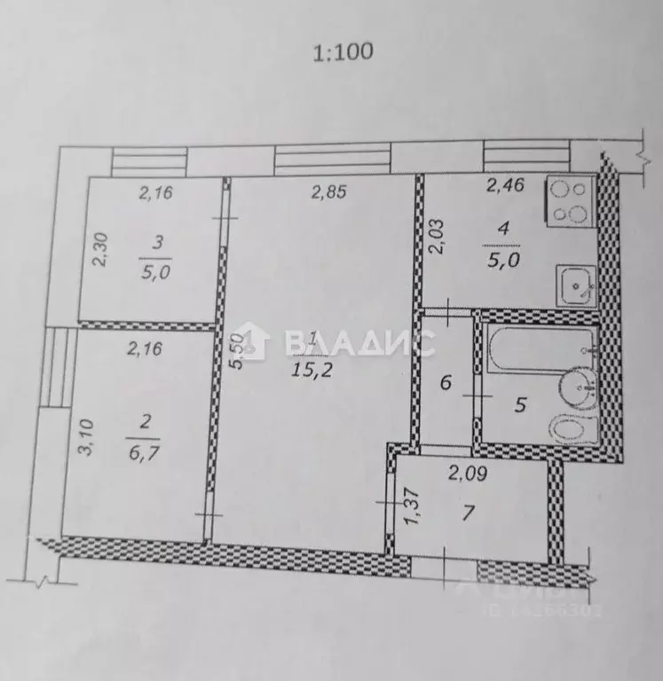 2-к кв. Белгородская область, Белгород Михайловский проезд, 1а (39.0 ... - Фото 2