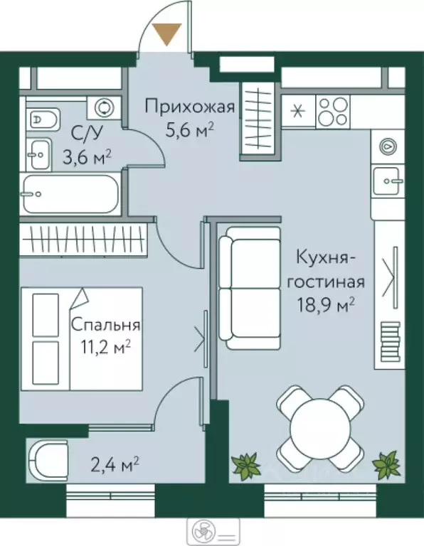 1-к кв. Волгоградская область, Волгоград Новосибирская ул., 74 (41.7 ... - Фото 1