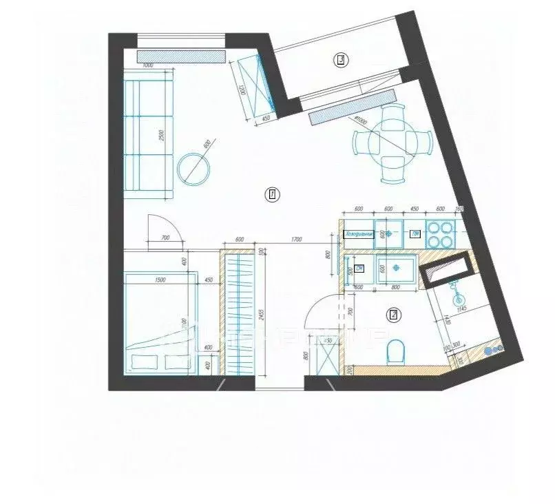 1-к кв. Санкт-Петербург Лиговский просп., 271 (40.9 м) - Фото 2