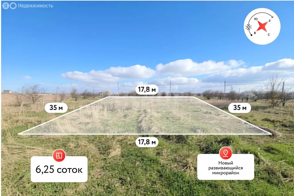Участок в Славянск-на-Кубани, Гусарская улица (6.25 м) - Фото 1