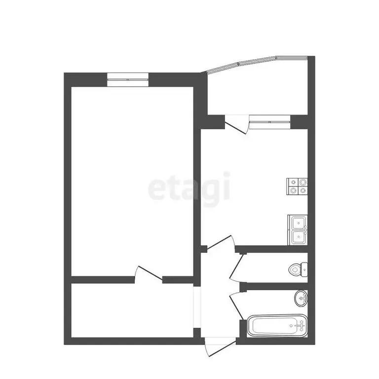 1-комнатная квартира: Тюмень, микрорайон Восточный-2, улица Ивана ... - Фото 1