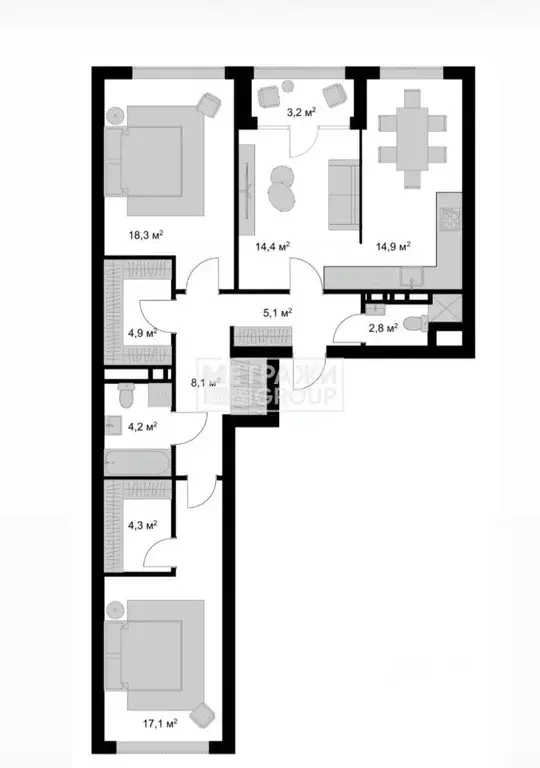 3-к кв. Московская область, Мытищи Пионерская ул., 10 (95.7 м) - Фото 1