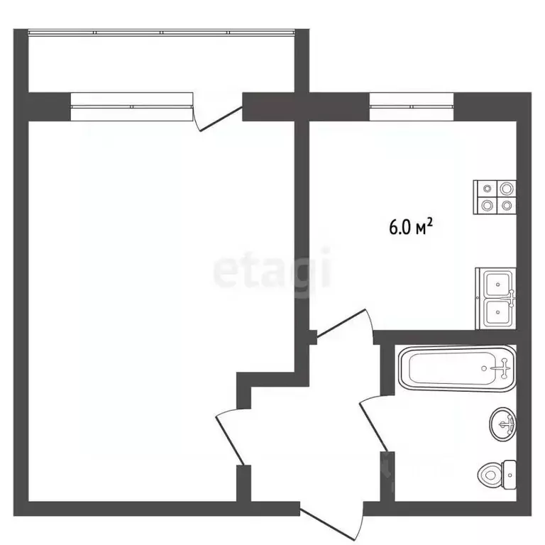 1-к кв. Владимирская область, Муром ул. Свердлова, 28 (22.0 м) - Фото 2