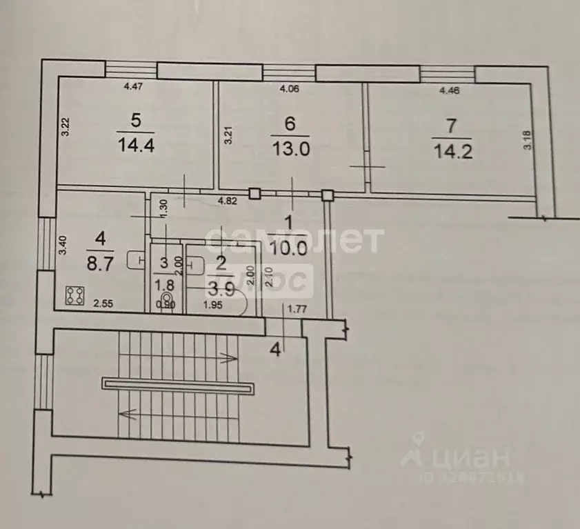 3-к кв. Самарская область, Новокуйбышевск ул. 50-летия НПЗ, 10 (66.0 ... - Фото 2
