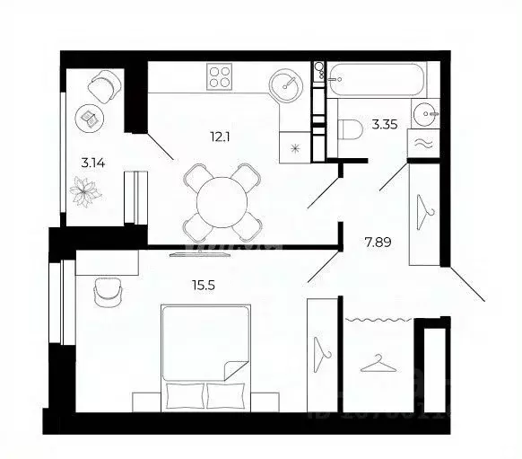 1-к кв. Липецкая область, Липецк просп. Победы (41.1 м) - Фото 2