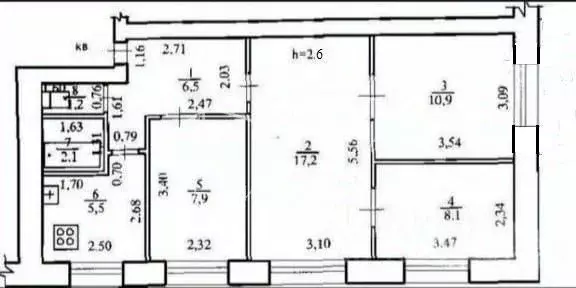 4-к кв. Ленинградская область, Выборг ул. Приморская, 4 (60.34 м) - Фото 2
