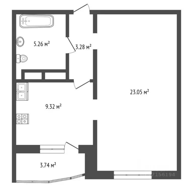 1-к кв. Тюменская область, Тюменский муниципальный округ, д. Патрушева ... - Фото 2