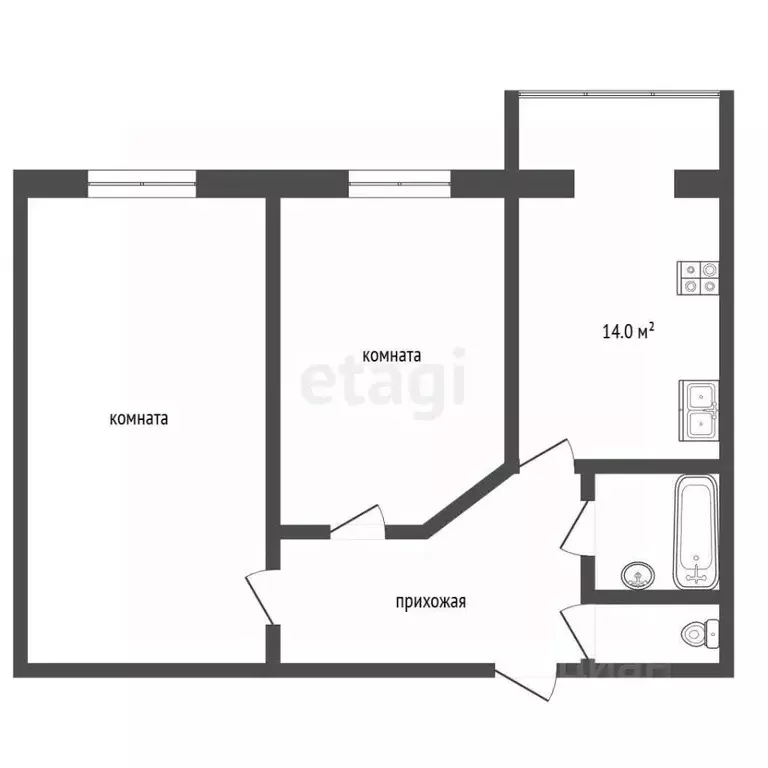 2-к кв. Костромская область, Кострома Соловьиная ул., 22 (57.2 м) - Фото 2