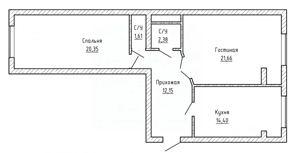 2-к кв. Кабардино-Балкария, Нальчик ул. Тарчокова (74.0 м) - Фото 2