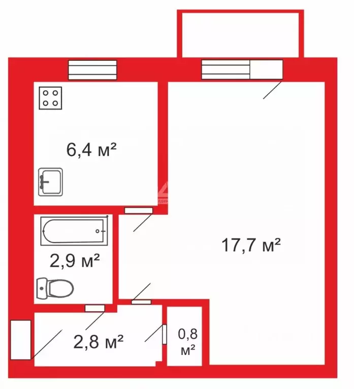 1-к кв. Челябинская область, Челябинск ул. Комаровского, 3 (31.4 м) - Фото 1