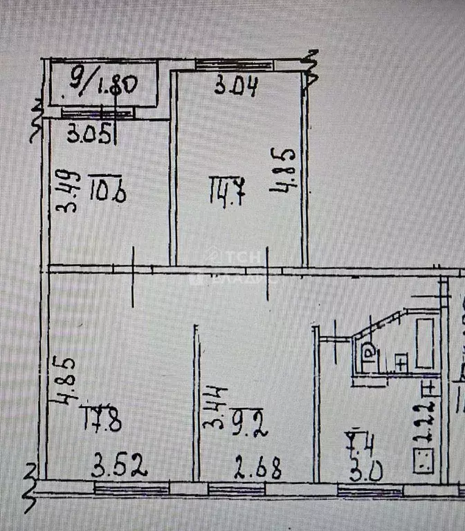 3-к кв. Московская область, Пушкино ул. Льва Толстого, 19 (71.2 м) - Фото 2