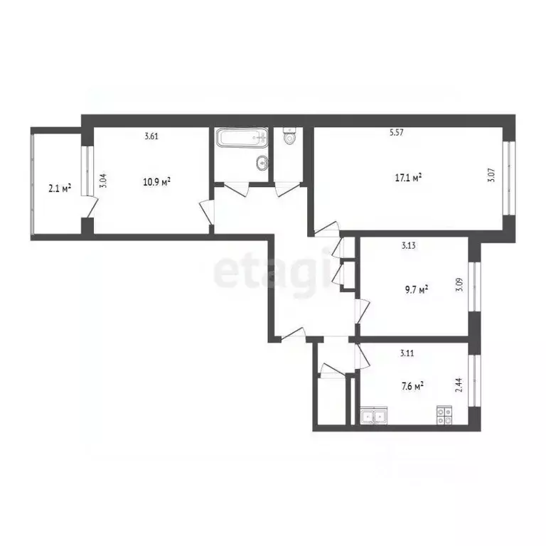 3-к кв. Псковская область, Псков ул. Лепешинского, 7 (62.5 м) - Фото 1