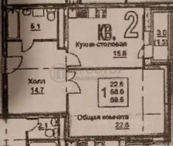 2-к кв. Московская область, Красногорск Успенская ул., 11 (58.8 м) - Фото 2