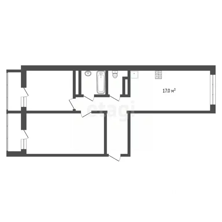 2-к кв. Тюменская область, Тюмень ул. Вадима Бованенко, 4 (58.3 м) - Фото 1